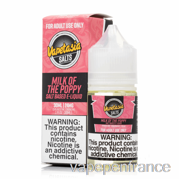 Lait De Pavot - Sels De Vapetasia - Stylo Vape 30ml 48mg